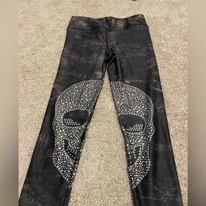 Evolution Creation Active Skull Leggings Black Small Goth Yoga